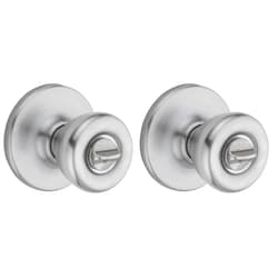 Kwikset 93001-871 Tylo Bed & Bath Knob in Satin Chrome (Pack of 2)