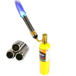 MR. TORCH BLUEFIRE Triple Flame Jet Turbo Torch MAPP Kit,Manual Ignition Gas Welding Nozzle Head for Brazing Large Dia Copper Pipes & High Heat Soldering,Fuel by MAP Pro Propane (Torch/w MAPP Kit)
