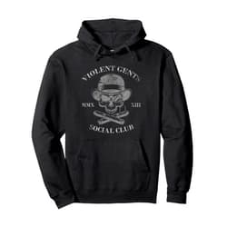 Visit The GENTS VIOLENT SOCIAL CLUB Apparel GENTS VIOLENT SOCIAL CLUB Distinguished Bold Vigilant Pullover Hoodie
