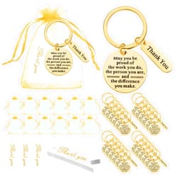 Yinkin 72 Pcs Employee Appreciation Gifts Bulk Thank You Gifts Organza Bags with Thank You Cards for Coworkers Staff Favors