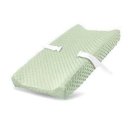 Little Tots Changing Pad Cover, Ultra Soft Minky Dots Plush Changing Table Covers Breathable Mink Changing Table Sheets Cover Wipeable Changing Pad Covers for Infants Newborn Baby Girl Boy (Meadow Mist)