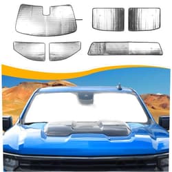 Hoolcar Windshield Sunshade Side Window Sun Shade Sunscreen Heat Insulation Rear Window Sun Visor Fit for Chevrolet Silverado Sierra GMC 2019-2024, 6PCs