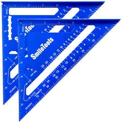 SmileTools 2 Pack Aluminum Alloy Carpenter Speed Square - 7 Inch Triangle Carpenter Square Rafter Layout Tool for Woodworking and Carpentry