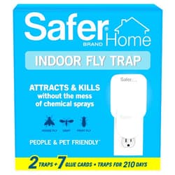Safer Home Indoor Plug-in Fly Trap - SH502-2R7SR - Effective Fruit Fly Traps for Indoors, Gnat Traps for House Indoor, 400 Sq Ft Protection - Style: 2 Devices + 7 Glue Cards