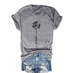Intheface Womens Flower T Shirt Vintage Wildflowers Printed Graphic Tee Casual Botanical Short Sleeve
