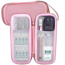 Aenllosi Hard Case Compatible with Professional Microneedling Pen and Replaceable Cartridges,Holder for Electric Wireless Derma Pen(Rose Pink,Case Only)