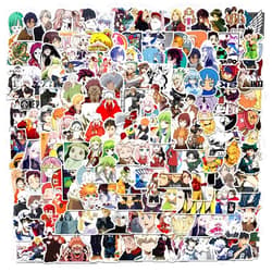 HXMIN Anime Stickers 200 Pcs,Vinyl Waterproof Anime Sticker Pack for Water Bottle Laptop Guitar Skateboard Car Bike Motorcycle Hydro Flask Suitcase Luggage for Adults Teens(200PCS Anime Stickers).