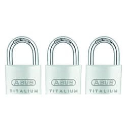 ABUS 64TI/40 Titalium Aluminum Alloy Padlock, Keyed Alike with Nano Protect Steel Shackle, Pack of 3