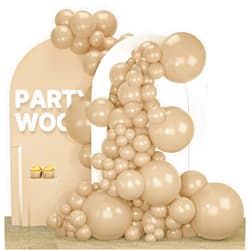 PartyWoo Vanilla Brown Balloons, 140 pcs Boho Pack Different Sizes 18, 12, 10, 5 Inch Light Brown for Garland or Arch Party Decorations, Brown-F56