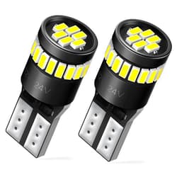 AUXITO 194 LED Bulbs for License Plate Light 168 175 2825 W5W T10 24-SMD 3014 Chipsets 6000K White for Car Dome Door Map Dash Courtesy Step License Plate Lights, Pack of 2