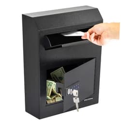 Volcora Key Drop Box with Lock, Drop Slot Depository Safe Box Digital Keypad, Money Drop Safe for Business, Wall Mount Mailbox, Cash Drop Box, Electronic Programmable Lock with Key Indoor Use