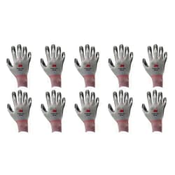 3M KOR Lightweight Nitrile Foam Coated Gloves, Washable, Smart Touch, 10 Pairs, Medium, Grey