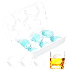 Homyplaza Large Silicone Ice Cube Tray, Easy Release 3D Freezer Mold for Large Square Cubes, Slow Melt in Drinks, Iced Coffee, Cocktail Bar Accessories