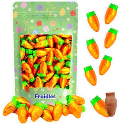 Fruidles Easter Chocolate Carrots Bunny Rabbit Treats Milk Chocolate, Individually Wrapped in Orange Foils, Approximately 38 Pieces Per Pound (Half-Pound)