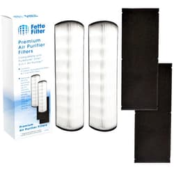 Fette Filter 2-in-1 True HEPA Replacement Filter Compatible with Pure Enrichment PureZone Elite 4-in-1 Air Purifier (PEAIRTWR), Carbon Activated Pre-filter + True HEPA Air Filter, 2 Pack