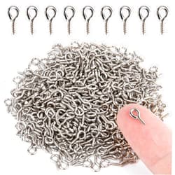 AJulyBee 500PCS 4 x 8mm Small Screw Eye Pins for Jewelry Making, Mini Eyelets Threaded Clasps Hooks for Art DIY, Metal Hoop Peg/Bracelet Connectors