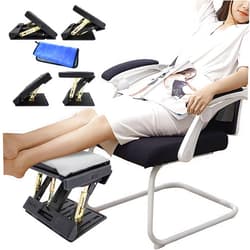 OShuKang Adjustable Foot Rest for Under Desk at Work with 4 Height Levels, Under-Desk Footrest with Massage Surface, Foot Stool Under Desk for Office, Home, Maximum Load 120 Pounds (Gray)