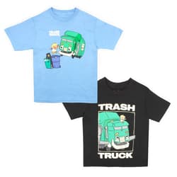 Isaac Morris Limited Trash Truck Characters Boys 2-Pack Short Sleeve T-Shirt Bundle Set for Kids