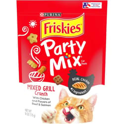 Purina Friskies Party Mix Adult Cat Treats - (6) 6 oz. Pouches Chicken, Beef, Salmon 6 oz. Pouch (Pack of 6)