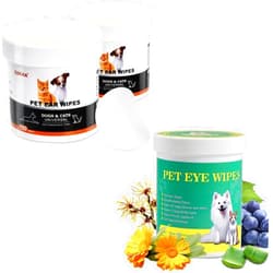 OPULA 300Pcs Pet Ear Wipes +170Pcs Pet Eye Wipes
