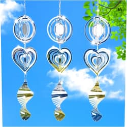 Tisueteyi 9 Pcs Metal Bird Scare Discs Set, Wind Spinner 3D Hanging Wind Sculptures, Bird Scare Devices Outside Outdoor Garden Decor, Mirrored Wind Chime to Scare Birds Away from Yard Patio Farm