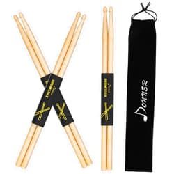 Donner Drum Sticks, 3 Pairs 5A Drumsticks Classic Maple Wood Snare Drumsticks With Carrying Bag, Christmas Birthday Gift, Great Holiday