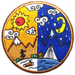 Nice Night Cartoon Patches Sun and Moon Star Sunshine Camping Travel Ying Yang Symbol Cartoon Kid Patches Appliques Fabric Decorating for Hat Cap Polo Backpack Clothing Jacket T-Shirt DIY Embroidered Iron On/Sew On Patch