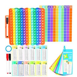 Anemeeoke Multiplication Flash Cards + Pop Fidget Multiplication Chart, Times Table Educational Flashcard 3rd Grade, 4th, 5th, 6th Grade