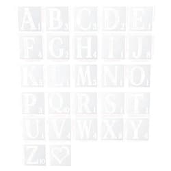 AIEX 27pcs Stencils, 6 Inch Reusable Plastic Stencils for Painting on Wood Letters and Numbers Stencils Alphabet Stencils for Wall Art Drawing Craft DIY Writing