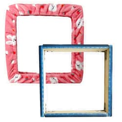 JQSH Gripper Strip Frame, Rug Hooking Frame, Punch Needle Frame, Cross Stitch Hoop, with Frame Flannel Cover (11.8*11.8 inch)