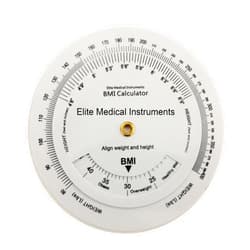 Elite Medical Instruments EMI EMI BMI body mass index Wheel Calculator 4.25 inch, Single sided, Adult ECB-201