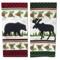 Kay dee Designs Woodland Moose and Bear Kitchen Terry Towel 2-PC Set Mountain Cabin Woldlife Lodge