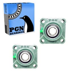 PGN Bearings PGN UCF205-16 Pillow Block Bearing - Pack of 2 Square Flange Mounted Pillow Block Bearings - Chrome Steel Bearings with 1