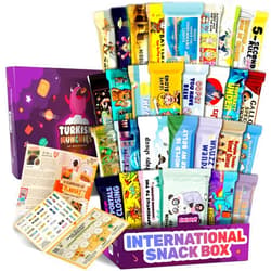 Turkish Munchies by Muekzoin International Snack Box, Unique Experience with Universal Exotic Candies and Treats from around the World, Gift-Ready Foreign Foods in Packages Inspired by European, Japanese and Korean Cultures