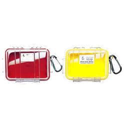 Pelican 1020 (Red/Clear) and 1010 (Yellow/Clear) Micro Cases