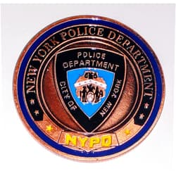 ZYZYZK NYPD New York Police Department Colorized Cpr Challenge Art Coin