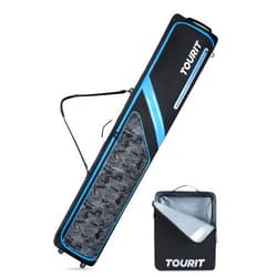 TOURIT Rolling Double Ski Bag, Fully Padded Snowboard Bag with Wheels for Air Travel, 900D Oxford Waterproof Ski Bag with Ski Boot Bag, Ski Travel Bags for Flying, Skis Up to 195 cm