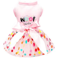 Dosuyi Dog Dress Spring Dog Clothes for Small Dogs Girl Puppy Princess Tutu Cute Dog Tulle Dresses Pet Clothes Cat Apparel Doggie Outfits