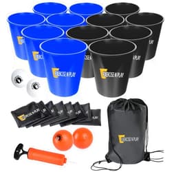 EP EXERCISE N PLAY 12pcs Giant Buckets and Balls Yard Pong Tossing Game Set with Carry Bag, EXERCISE N PLAY Tossing Game Set with Bean Bags for Family Friends Wedding Party Indoor Outdoor Beach