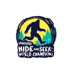 TTHDesigns (3pcs) Sasquatch Bigfoot Sticker - Undefeated Hide and Seek World Champion Decal Sticker - for Car - Laptop - Motorcycle Or Any Smooth Surface - Unique and Eye-Catching - Durable & Waterproof