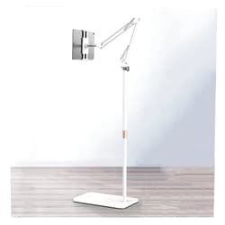 MESURG Foldable Tablet Stand for Bed,Tablet Floor Stand Holder Adjustable,360° Swing Flexible Arms for Standing Sitting Lying Down Use,Compatible with 4-13 inch Smart Phone/Tablet (Color : White)