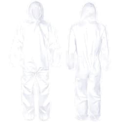 Geiserailie 50 Pack Disposable Protective Coverall with Hood Size Heavy Duty Full Body Suit for Men and Women