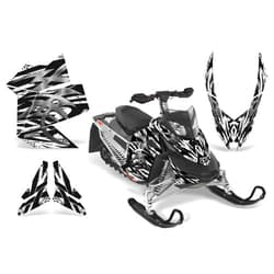 CreatorX Graphics Kit Decals Stickers for Ski-Doo Rev XP 2008-2018 Snowmobile Sled Wrap Decals Bolt Thrower White