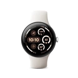 Google Pixel Watch 3 (45mm) 2024 Model - Android Smartwatch, Heart Rate Tracking, Fitbit Advanced Running, Fitness Insights, 24-Hour Battery - Polished Silver Aluminum Case - Porcelain Band - LTE
