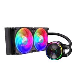 Cooler Master MasterLiquid PL240 FLUX Close-Loop AIO CPU Liquid Cooler, Gen2 ARGB Dual Loop Pump, 240mm Radiator, PL-Flux 120 PWM Fans, AMD Ryzen AM5/AM4, Intel LGA1700/1200 (MLY-D24M-A23PZ-R1)
