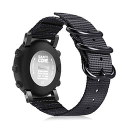 FINTIE Watch Band Compatible with Suunto Core, Premium Woven Nylon Replacement Sport Strap with Metal Buckle Compatible with Suunto Core Smart Watch (Black)