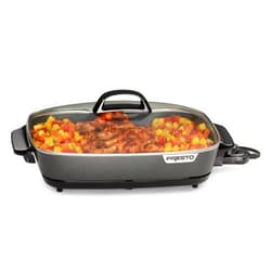 Presto 06858 16-Inch Slimline Electric Skillet with Glass Cover - Nonstick, Adjustable Temperature, Black