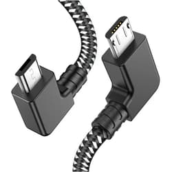 Wondrux 1FT 90 Degree Micro USB to Micro USB Android Phone Tablet OTG Data Cable Right Angle Connector Wire Cord for DJI Spark, Mavic Pro, Platinum, Air, 2 Pro, Zoom Remote Controller Accessories (2 Pack)