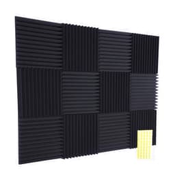 TRUE NORTH Acoustic Foam Panels 12 Pack w/Adhesive - (1