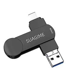 SUAGIME Dual USB Flash Drive 256GB,USB3.0 Thumb Drive Pendrive for MacBook pro Type C Memory Stick for Android Phones,Pad and PC